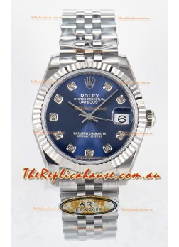 Rolex Super Clone Datejust ETA 2688 Movement 31MM Stainless Steel Blue Dial Watch 