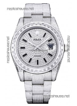 Rolex Datejust 41MM Swiss Replica - Iced Out Edition in Diamonds Dial 