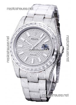 Rolex Datejust 41MM Swiss Replica - Iced Out Edition in Diamonds Dial 