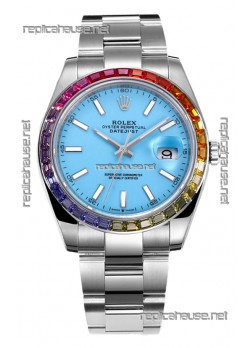 Rolex Datejust 41MM Swiss Replica Watch - 904L Steel in Blue Tiffany Dial 