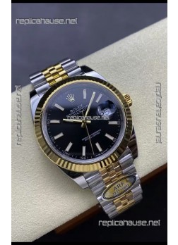 Rolex Datejust M126333 41MM ETA3235 72 Hours Power Black Dial Jubilee 1:1 Mirror Replica Yellow Gold 904L Steel