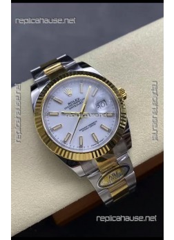 Rolex Datejust M126333 41MM ETA3235 72 Hours Power White Dial Oyster 1:1 Mirror Replica Yellow Gold 904L Steel