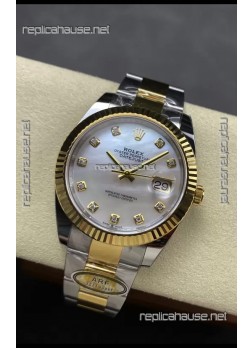 Rolex Datejust M126333 41MM ETA3235 72 Hours Power Pearl Dial Oyster 1:1 Mirror Replica Yellow Gold 904L Steel