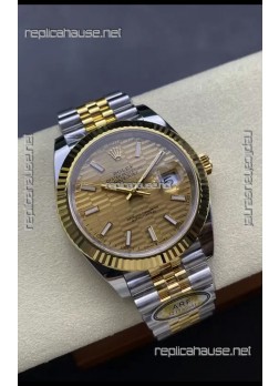 Rolex Datejust M126333 41MM ETA3235 72 Hours Power Fluted Dial Jubilee 1:1 Mirror Replica Yellow Gold 904L Steel