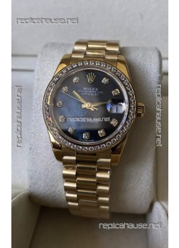 Rolex Datejust M278248 31MM Swiss Replica in Gold - Blue Pearl Dial 1:1 Mirror Quality