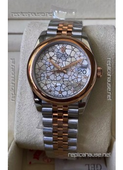 Rolex Datejust M278381RBR 31MM Swiss Replica Two Tone Rose Gold - Floral Motif Dial 1:1 Mirror Quality