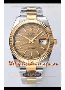 Rolex Datejust Cal.3235 Movement 1:1 Mirror Replica 904L Steel 41MM - Gold Fluted Motif Dial