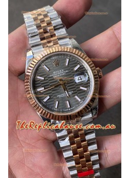 Rolex Datejust Cal.3235 Movement 1:1 Mirror Replica 904L Steel 41MM - Grey Fluted Motif Dial