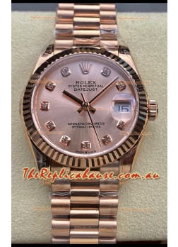 Rolex Datejust 31MM Swiss Watch in 904L Steel Rose Gold Dial 1:1 Mirror Replica