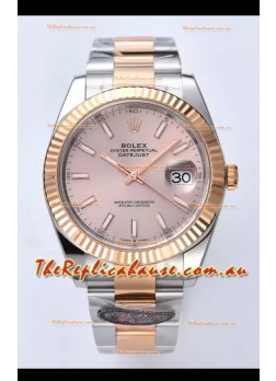 Rolex Datejust Cal.3235 Movement 1:1 Mirror Replica 904L Steel 41MM Two Tone Rose Gold Casing