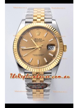 Rolex Datejust 126333 41MM Cal.3235 Swiss 1:1 Mirror Replica Watch in 904L Pale Gold Dial