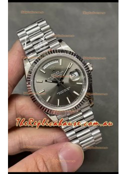 Rolex Day Date Presidential Stainless Steel Grey Dial Watch 40MM - 1:1 Mirror Quality