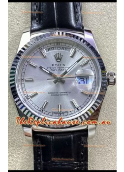 Rolex Day Date 904L Steel Casing Watch in Steel Dial 36MM - 1:1 Mirror Quality 