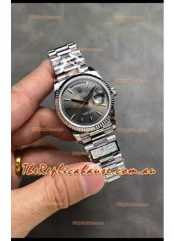 Rolex Day Date Super Clone Stainless Steel Grey Dial Watch 36MM - 1:1 Mirror Quality