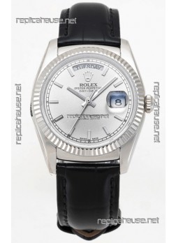 Rolex Day Date 904L Steel Casing Watch in Steel Dial 36MM - 1:1 Mirror Quality