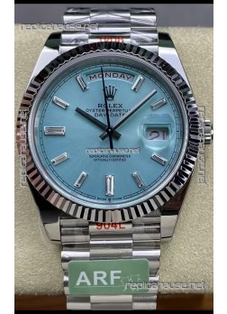 Rolex Day Date 904L Stainless Steel Tiffany Blue Stick Dial Watch 40MM - 1:1 Mirror Quality