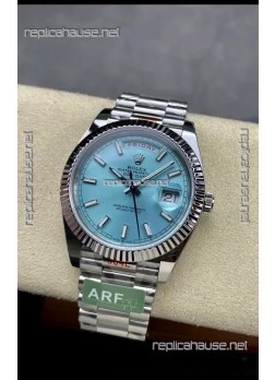 Rolex Day Date 904L Stainless Steel Tiffany Blue Stick Dial Watch 40MM - 1:1 Mirror Quality