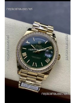 Rolex Day Date Presidential 18K Rose Gold Watch 40MM - Olive Green Dial 1:1 Mirror Quality
