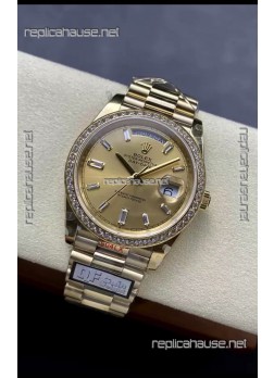 Rolex Day Date 40MM 1:1 Rose Gold in Gold Dial 1:1 Mirror Replica Watch