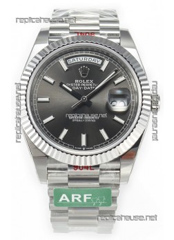 Rolex Day Date Presidential Stainless Steel Grey Dial Watch 40MM - 1:1 Mirror Quality