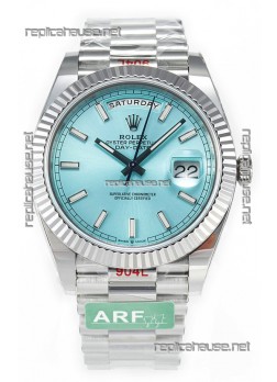 Rolex Day Date 904L Stainless Steel Tiffany Blue Stick Dial Watch 40MM - 1:1 Mirror Quality
