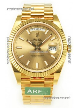 Rolex Day Date Presidential 18K Yellow Gold Watch 40MM - Gold Stick Dial 1:1 Mirror Quality