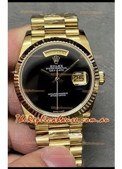Rolex Day Date Presidential 18K Yellow Gold Watch 36MM - Black Dial 1:1 Mirror Quality