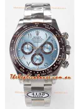 Rolex Daytona Super Clone ICE Blue Dial Diamonds Bezel Cal.4130 Movement - 904L Steel Watch