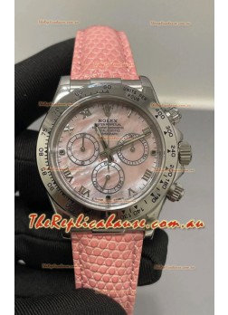 Rolex Daytona Super Clone Pink Pearl Dial Stainless Steel 1:1 Mirror Cal.4131 Movement Replica Watch