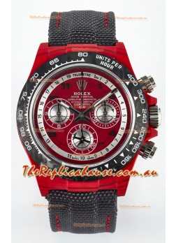 Rolex Daytona Edition Watch in Red Dial Red Carbon Casing 1:1 Mirror Replica