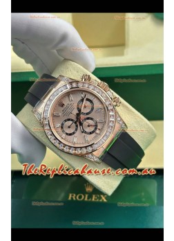 Rolex Daytona Super Clone Rose Gold Casing & Dial Cal.4131 Movement Watch Custom Sapphires Bezel