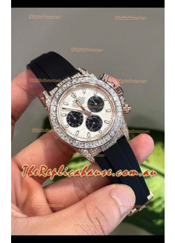 Rolex Daytona Super Clone White Gold Casing Meteorite Dial Cal.4131 Movement Watch Custom Sapphires Bezel