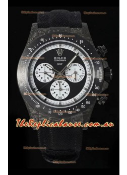 Rolex Daytona Super Clone DiW Paul Newman Carbon Edition Watch - Forged Carbon Casing Black Strap 1:1 Mirror Replica