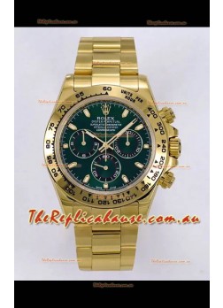 Rolex Daytona John Mayer Super Clone 116508 Yellow Gold Green Dial Cal.4130 Movement Swiss Replica