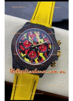 Rolex Daytona DiW Military Yellow Edition Watch - Forged Cabon Casing 1:1 Mirror Replica