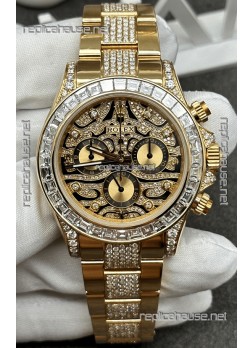 Rolex Cosmograph Daytona "Eye of the Tiger" Edition in 904L Yellow Gold 1:1 Mirror Replica Watch
