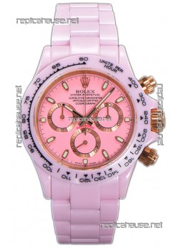 Rolex Daytona Pink Ceramic Strap Watch in Cal.4130 Movement Mirror Replica