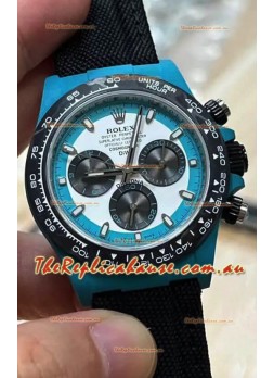 Rolex Cosmograph Daytona DiW CELESTE INVERT Edition Carbon Fiber Watch - Cal.4130 Movement 