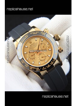 Rolex Daytona Japanese Movement Gold Casing Replica Watch in Gold Dial 