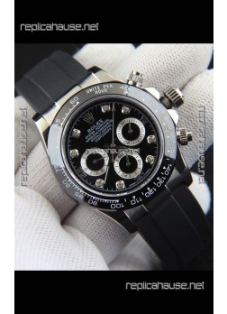 Rolex Daytona Japanese Movement Steel Casing Replica Watch in Black Dial