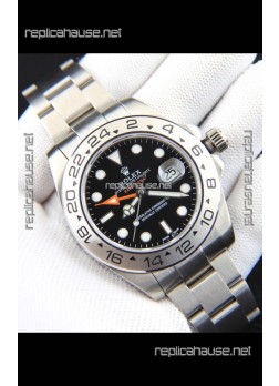 Rolex Explorer II Japanese Movement Replica Watch in Steel Casing Black Dial