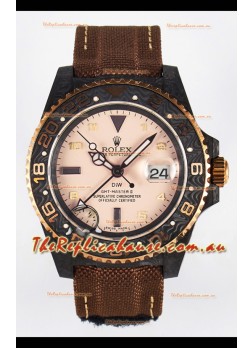 Rolex GMT Masters II Super Clone DiW Edition Swiss Replica Lightweight Carbon Casing Watch 