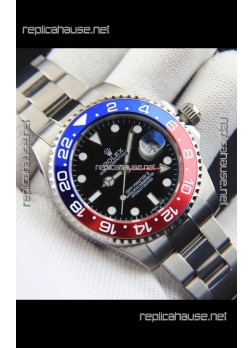 Rolex GMT Masters II Japanese Movement Replica Watch Steel Case Black Dial