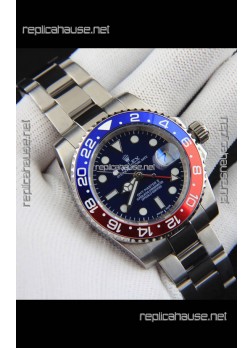 Rolex GMT Masters II Japanese Movement Replica Watch Steel Case Black Dial