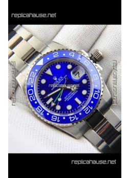 Rolex GMT Masters II Japanese Movement Replica Watch Steel Case Blue Dial