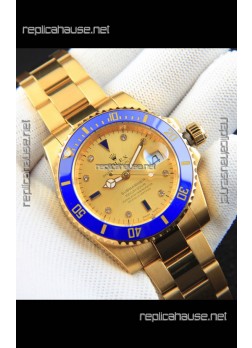 Rolex Submariner Japanese Replica Watch in Yellow Gold Casing 