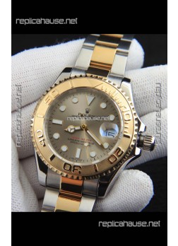 Rolex Yachtmaster Japanese Movement Watch in Two Tone Gold Casing - Gold dial 37MM
