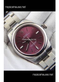 Rolex Oyster Perpetual Japanese Movement Replica Watch 39MM - Burgundy Dial