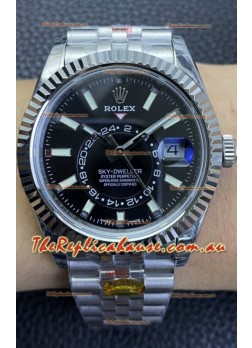 Rolex Sky-Dweller REF# M326934 Black Dial Watch in 904L Steel Case 1:1 Mirror Replica