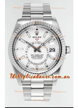 Rolex Sky-Dweller REF #m336934 White Dial Watch in 904L Steel Case - Super Clone Watch